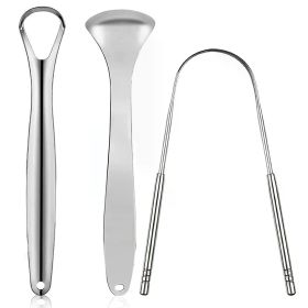 Premium 1pcs/3pcs Metal Tongue Scraper Cleaner for Adults & Kids, Portable Stainless Steel Tongue Scrapers Brushes for Removing