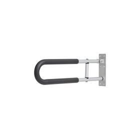 VEVOR Toilet Safety Rail, 23.8 Inch U-Shaped Handicap Grab Bar, Foldable Senior Safety Pole, Flip Up Toilet Grab Bar with Anti-Slip Support Handle