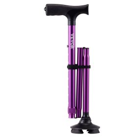 Walking Cane Folding Walking Stick with 8-Level Height & 4-Pronged Pivoting Base