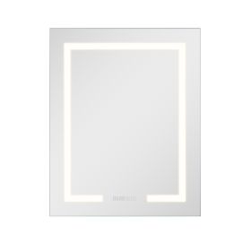 VEVOR Lighted Medicine Cabinet with Mirror, 24 x 30 in Recessed or Wall Mount, 3 Color Dimmable LED Bathroom Medicine Cabinet with HD Mirror, Clock