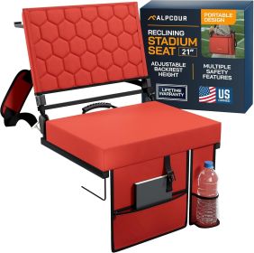 Alpcour Folding Reclining Stadium Seat with Back Support for Bleachers