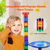 Marble Run Set, 145 Piece Marble Maze Building Block Brain Game, with 5 Glow in the Dark Marbles + 40 Glass Marbles
