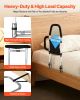 VEVOR Bed Rail for Elderly, Bedside Assist Rails with Side Handle and PU Handrail, Adjustable Height Carbon Steel Pipe Bedside Cane