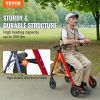 VEVOR Rollator Walker for Seniors and Adult, Lightweight Aluminum Foldable Rolling Walker with Adjustable Seat and Handle