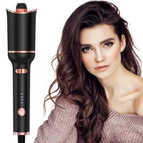 Automatic Curling Iron, Ceramic Ionic Auto-Rotating Hair Curling Wand (Color: Black)