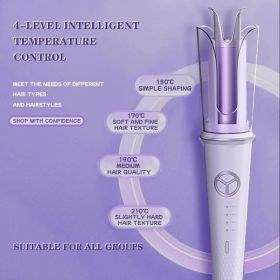 28mm Anti-scald Negative Ion Automatic Curling Iron Creates Big Curls And Waves Without Damaging Hair (Color: Purple)