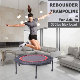 40 Inch Mini Exercise Trampoline for Adults or Kids - Indoor Fitness Rebounder Trampoline with Safety Pad | Max (black: black)