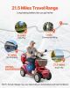 VEVOR Heavy Duty 4-Wheel Mobility Scooters for Seniors & Adults, 500lbs Capacity, 21.5 Miles 3-Speed Long Range